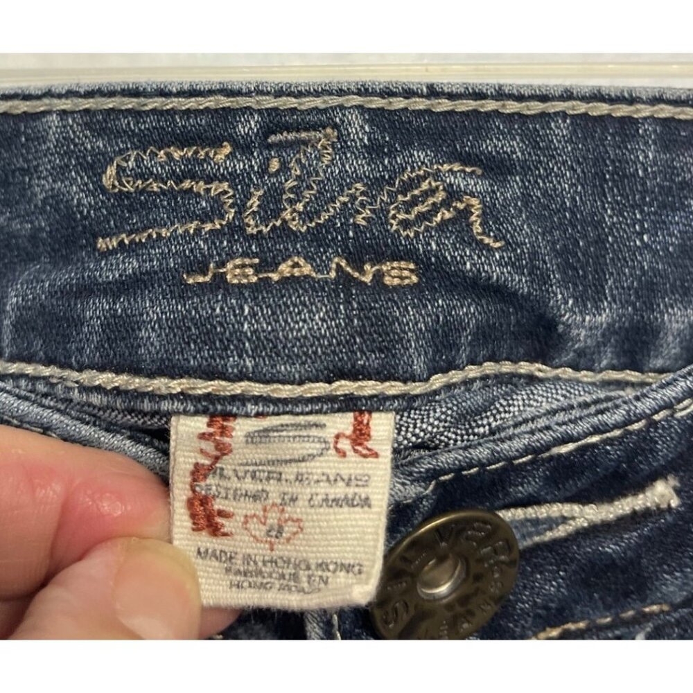 Silver Jeans Santorini Women's Size 28 Cropped Denim Capri Blue Jeans - Picture 5 of 15